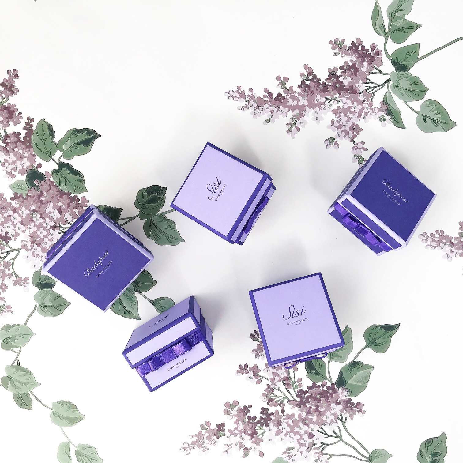 Cinq Filles Budapest Sisi Vienna Collection favor gift with candied violet petals