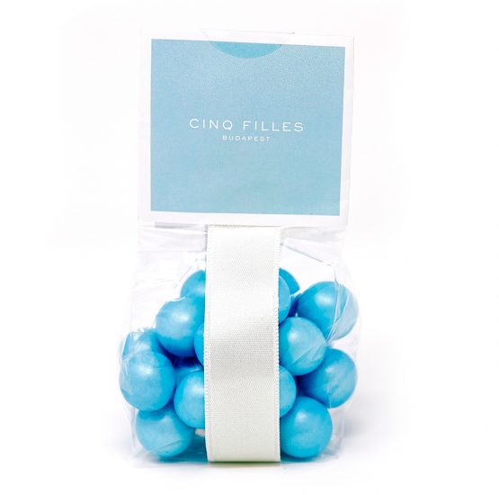 Kekszes, ropogós drazsé kék színben, választható ajádnékdobozzal a Cinq Filles Budapesttől.
